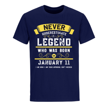 A LEGEND WHO WAS BORN ON JANUARY 11TH UNISEX SHIRT