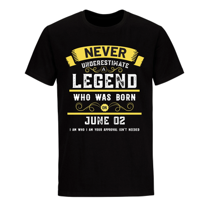 A LEGEND WHO WAS BORN ON JUNE 2ND UNISEX SHIRT