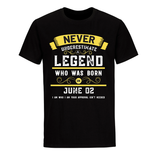 A LEGEND WHO WAS BORN ON JUNE 2ND UNISEX SHIRT