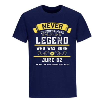 A LEGEND WHO WAS BORN ON JUNE 2ND UNISEX SHIRT