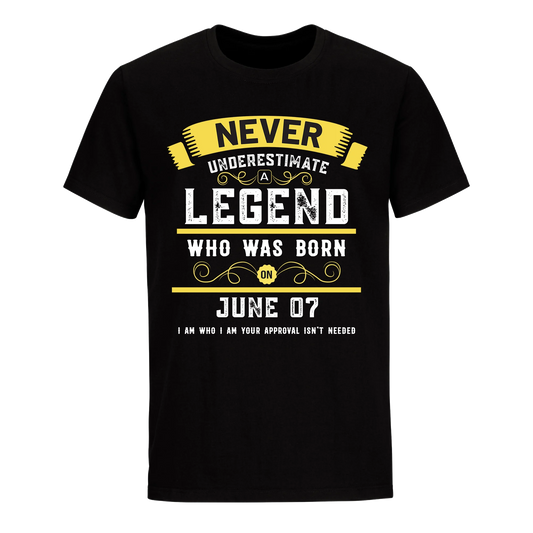 A LEGEND WHO WAS BORN ON JUNE 7TH UNISEX SHIRT