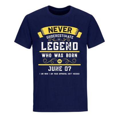 A LEGEND WHO WAS BORN ON JUNE 7TH UNISEX SHIRT