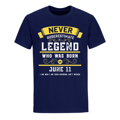 A LEGEND WHO WAS BORN ON JUNE 11TH UNISEX SHIRT