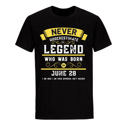 A LEGEND WHO WAS BORN ON JUNE 28TH UNISEX SHIRT