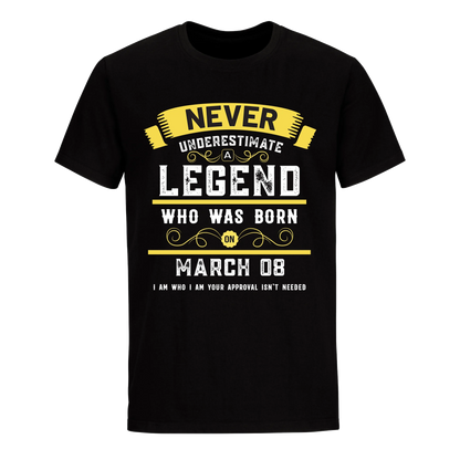 A LEGEND WHO WAS BORN ON MARCH 8TH UNISEX SHIRT