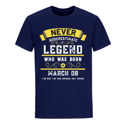 A LEGEND WHO WAS BORN ON MARCH 8TH UNISEX SHIRT