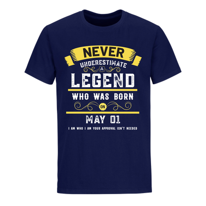 A LEGEND WHO WAS BORN ON MAY 1ST UNISEX SHIRT