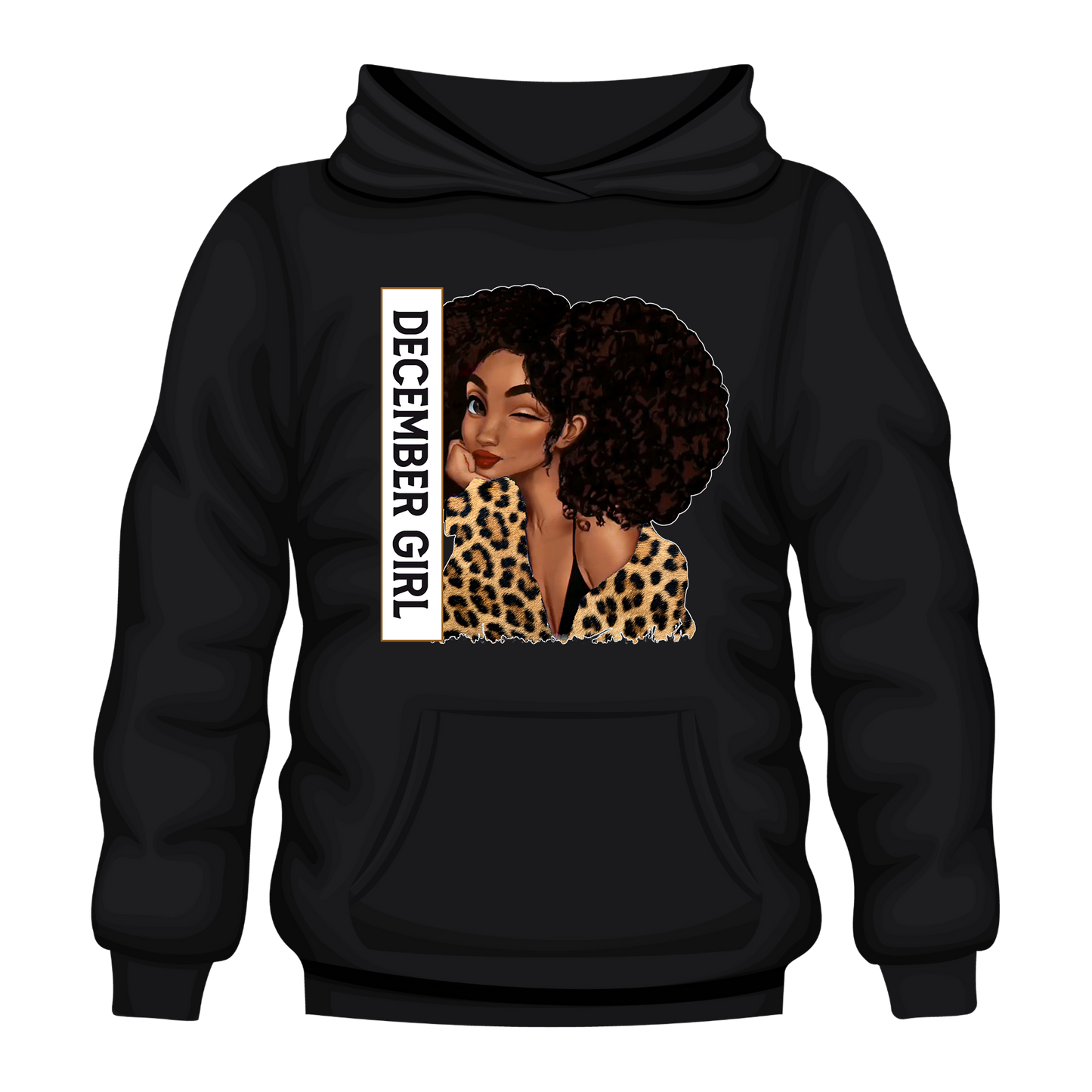 Leopard Girl December Hooded Unisex Sweatshirt