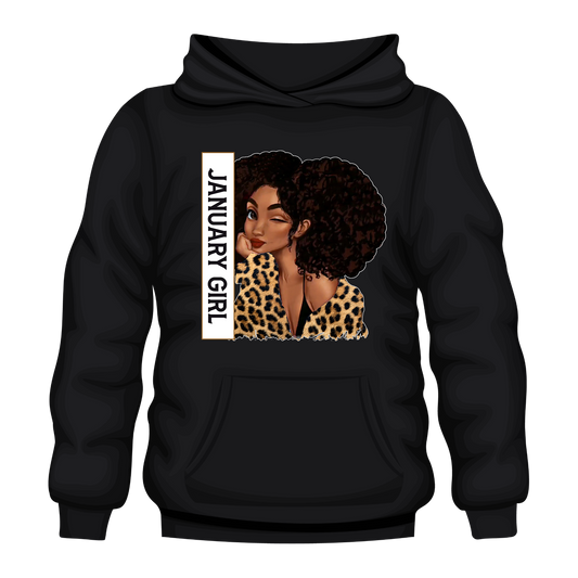 Leopard Girl January Hooded Unisex Sweatshirt