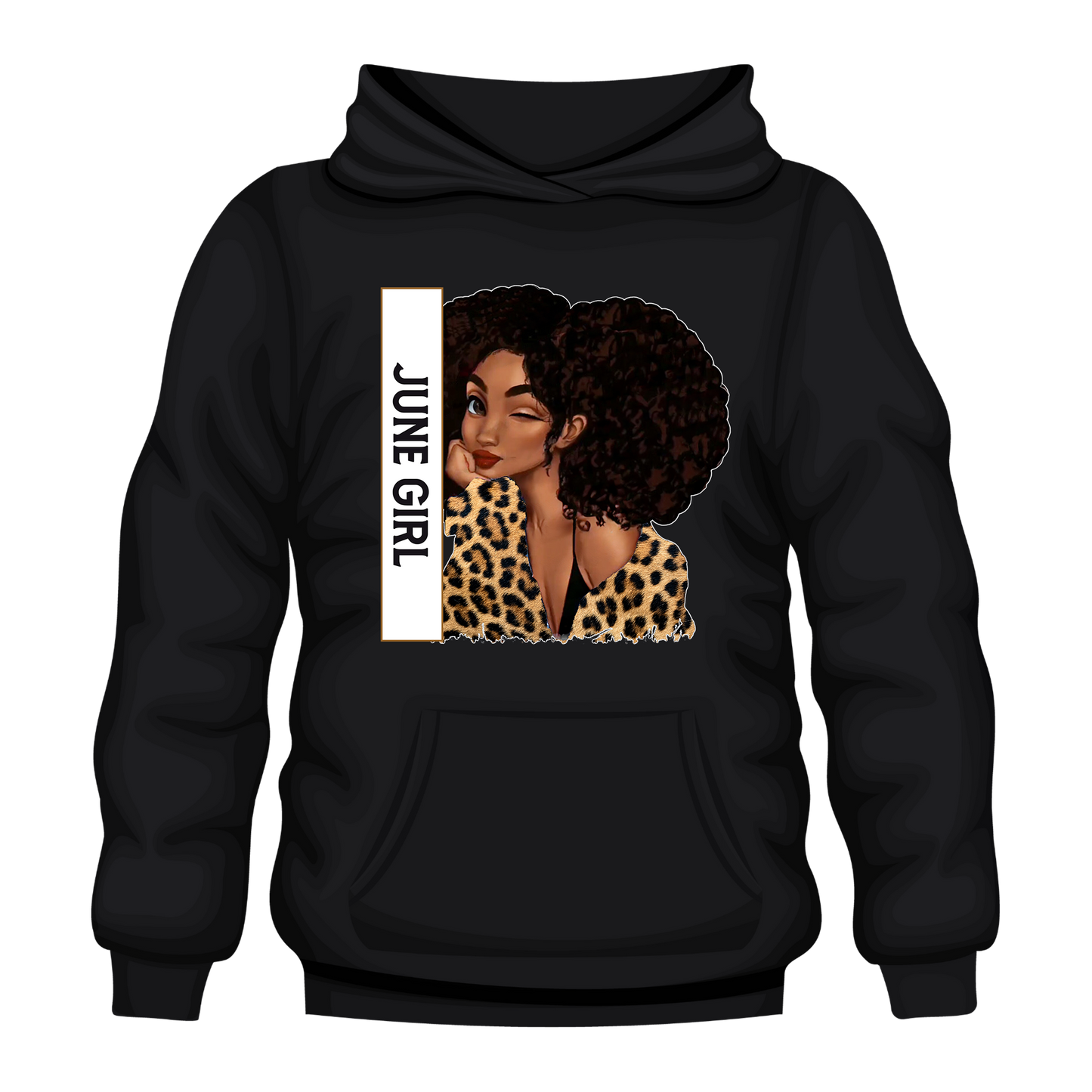 Leopard Girl June Hooded Unisex Sweatshirt