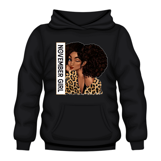 Leopard Girl November Hooded Unisex Sweatshirt