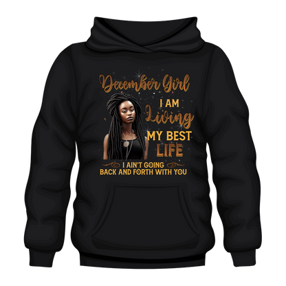 Living My Best Life December Hooded Unisex Sweatshirt