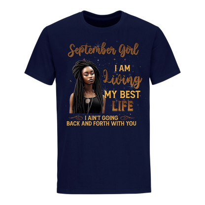 LIVING MY BEST LIFE SEPTEMBER UNISEX SHIRT