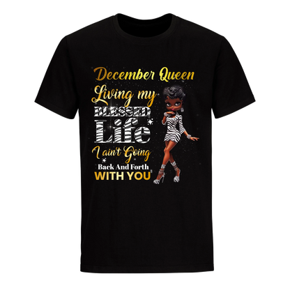 LIVING MY BEST LIFE ZEBRA DECEMBER UNISEX SHIRT