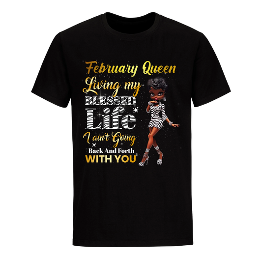 LIVING MY BEST LIFE ZEBRA FEBRUARY UNISEX SHIRT