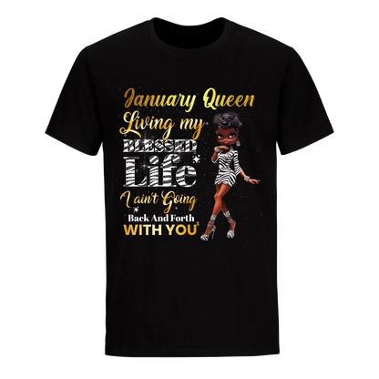 LIVING MY BEST LIFE ZEBRA JANUARY UNISEX SHIRT