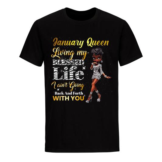 LIVING MY BEST LIFE ZEBRA JANUARY UNISEX SHIRT