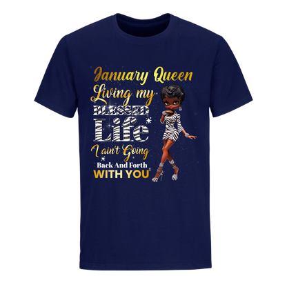 LIVING MY BEST LIFE ZEBRA JANUARY UNISEX SHIRT