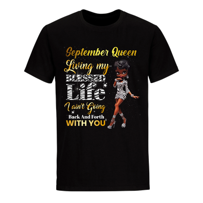 LIVING MY BEST LIFE ZEBRA SEPTEMBER UNISEX SHIRT