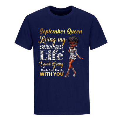 LIVING MY BEST LIFE ZEBRA SEPTEMBER UNISEX SHIRT