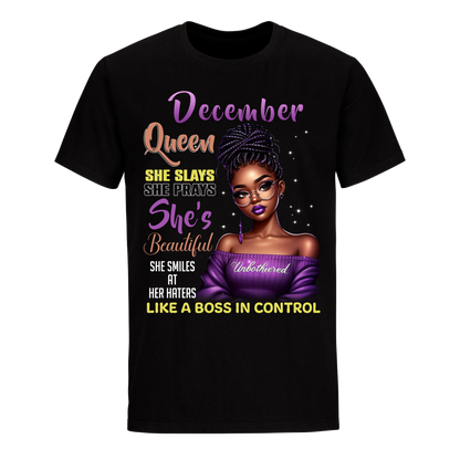 A BOSS IN CONTROL DECEMBER UNISEX SHIRT