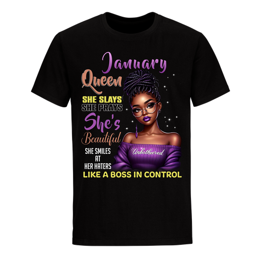 A BOSS IN CONTROL JANUARY UNISEX SHIRT