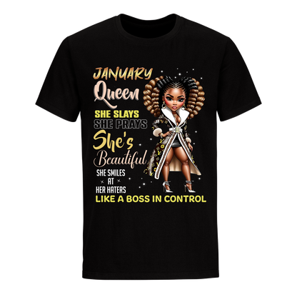 THE BOSS IN CONTROL JANUARY UNISEX SHIRT