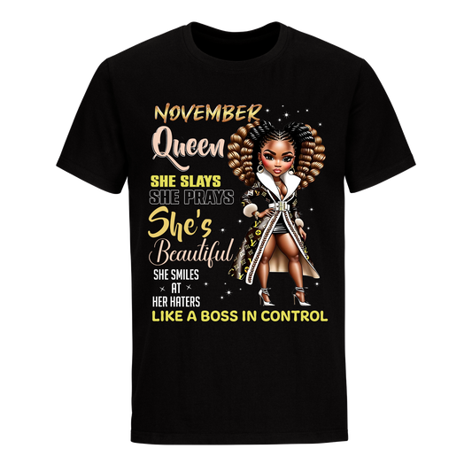 THE BOSS IN CONTROL NOVEMBER UNISEX SHIRT