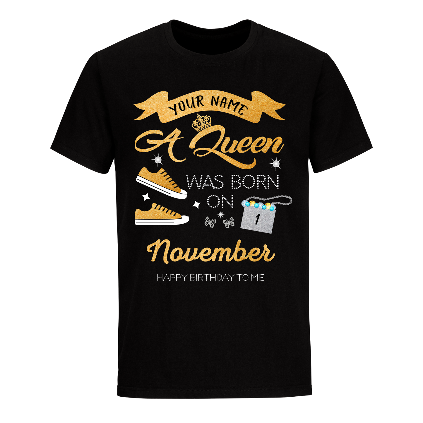 NOVEMBER PERSONALIZABLE QUEEN IS BORN SHIRT