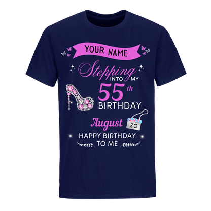 AUGUST PERSONALIZABLE BIRTHDAY STEP SHIRT