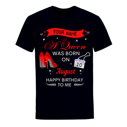 AUGUST PERSONALIZABLE QUEEN IS BORN SHIRT