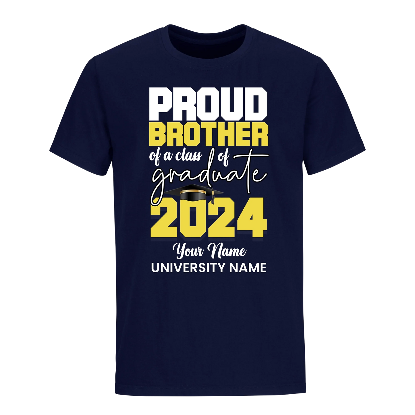 Proud Brother Of A 2024 Graduate with Name Unisex Shirt D5