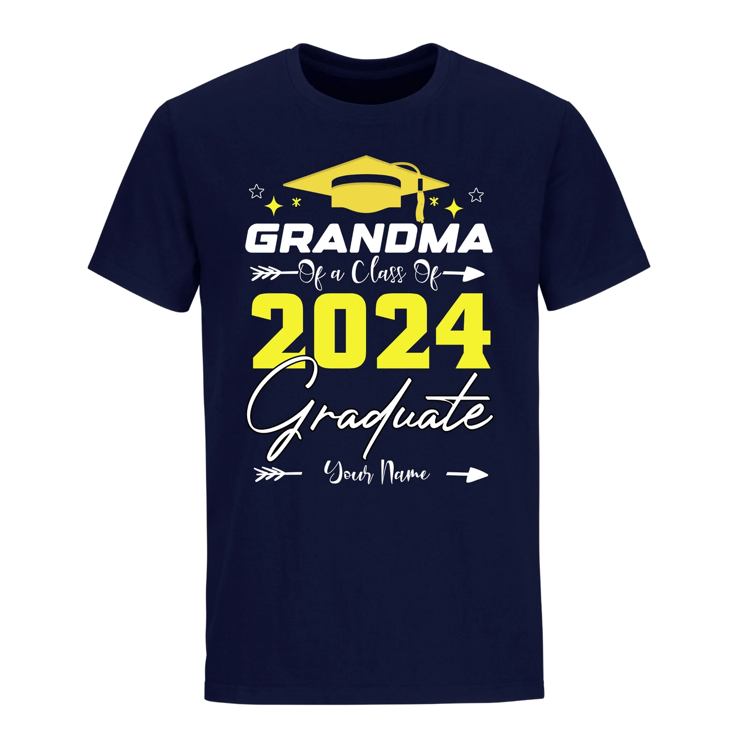 Proud Grandma Of A 2024 Graduate with Name Unisex Shirt D6