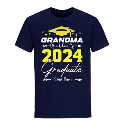 Proud Grandma Of A 2024 Graduate with Name Unisex Shirt D6