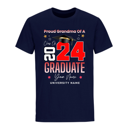 Proud Grandma Of A 2024 Graduate with Name Unisex Shirt D9