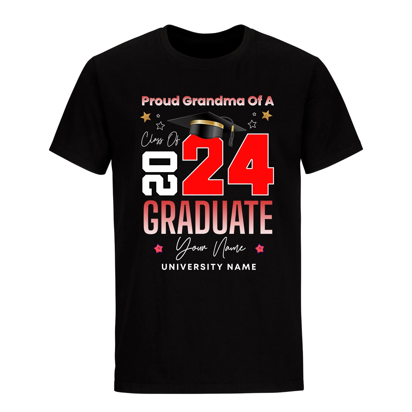 Proud Grandma Of A 2024 Graduate with Name Unisex Shirt D9