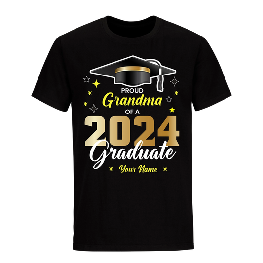 Proud Grandma Of A 2024 Graduate with Name Unisex Shirt D4