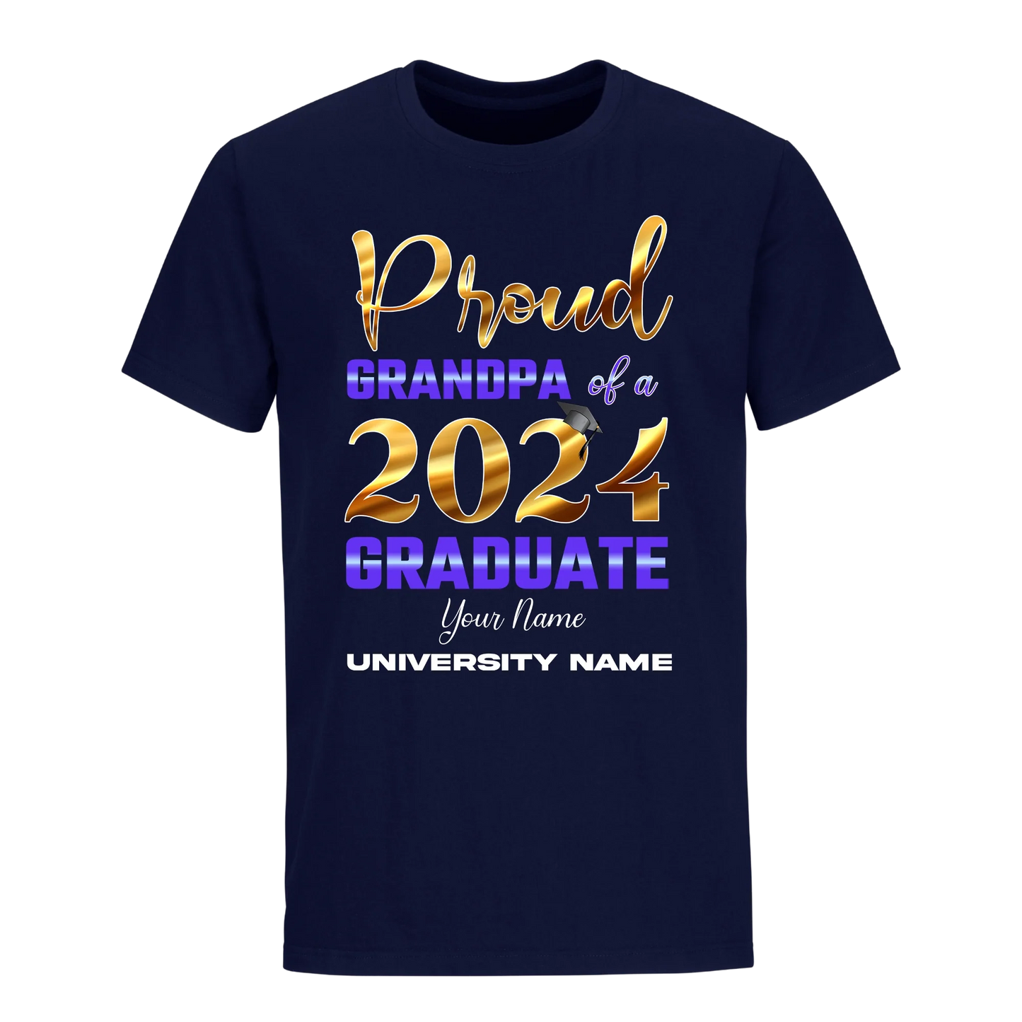 Proud Grandpa Of A 2024 Graduate with Name Unisex Shirt D15