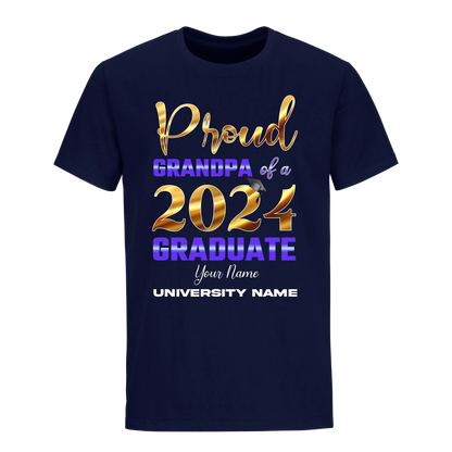 Proud Grandpa Of A 2024 Graduate with Name Unisex Shirt D15