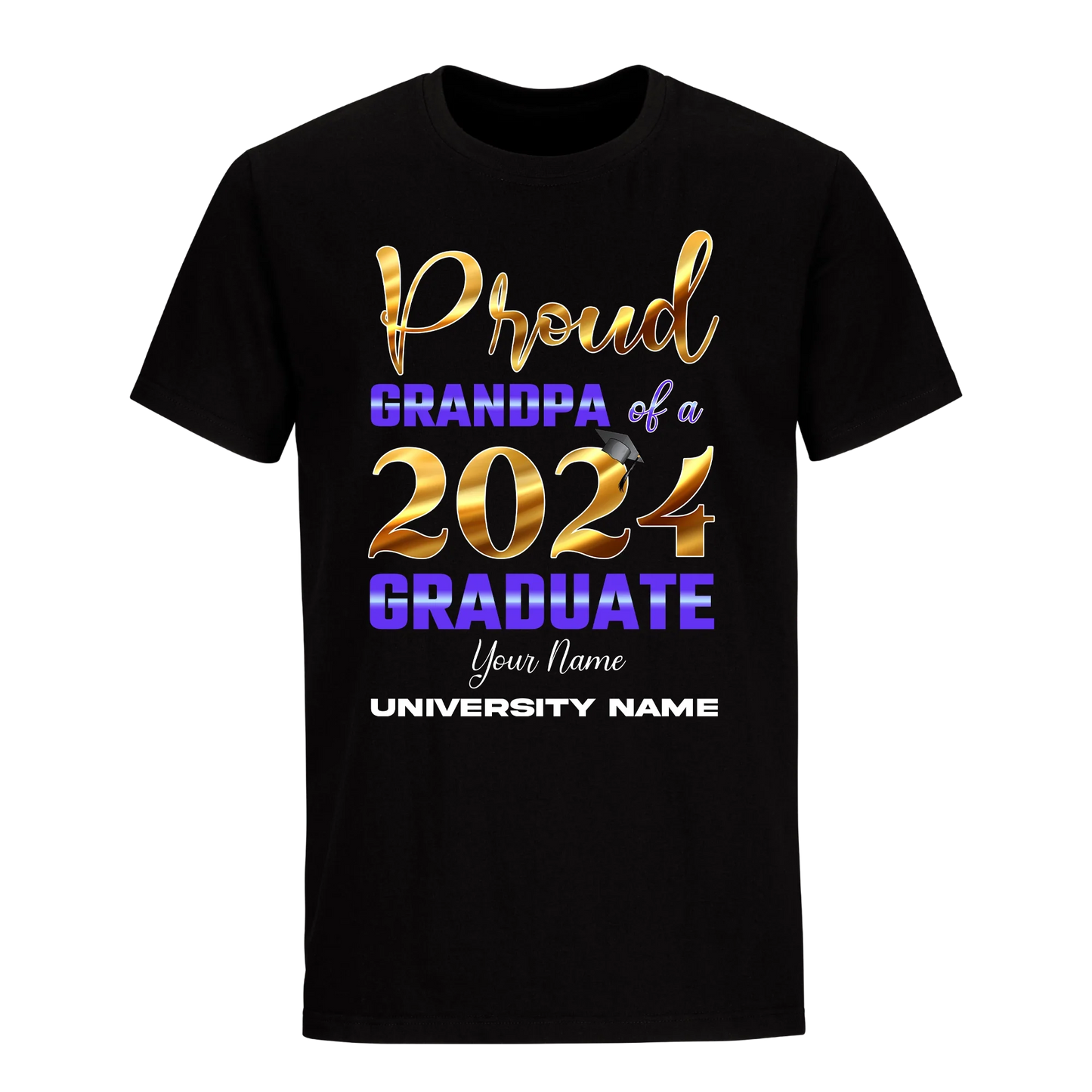 Proud Grandpa Of A 2024 Graduate with Name Unisex Shirt D15