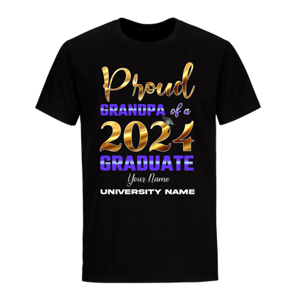 Proud Grandpa Of A 2024 Graduate with Name Unisex Shirt D15