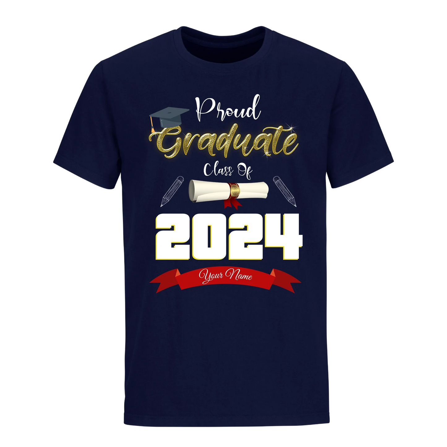 Proud Self Of A 2024 Graduate with Name Unisex Shirt D1