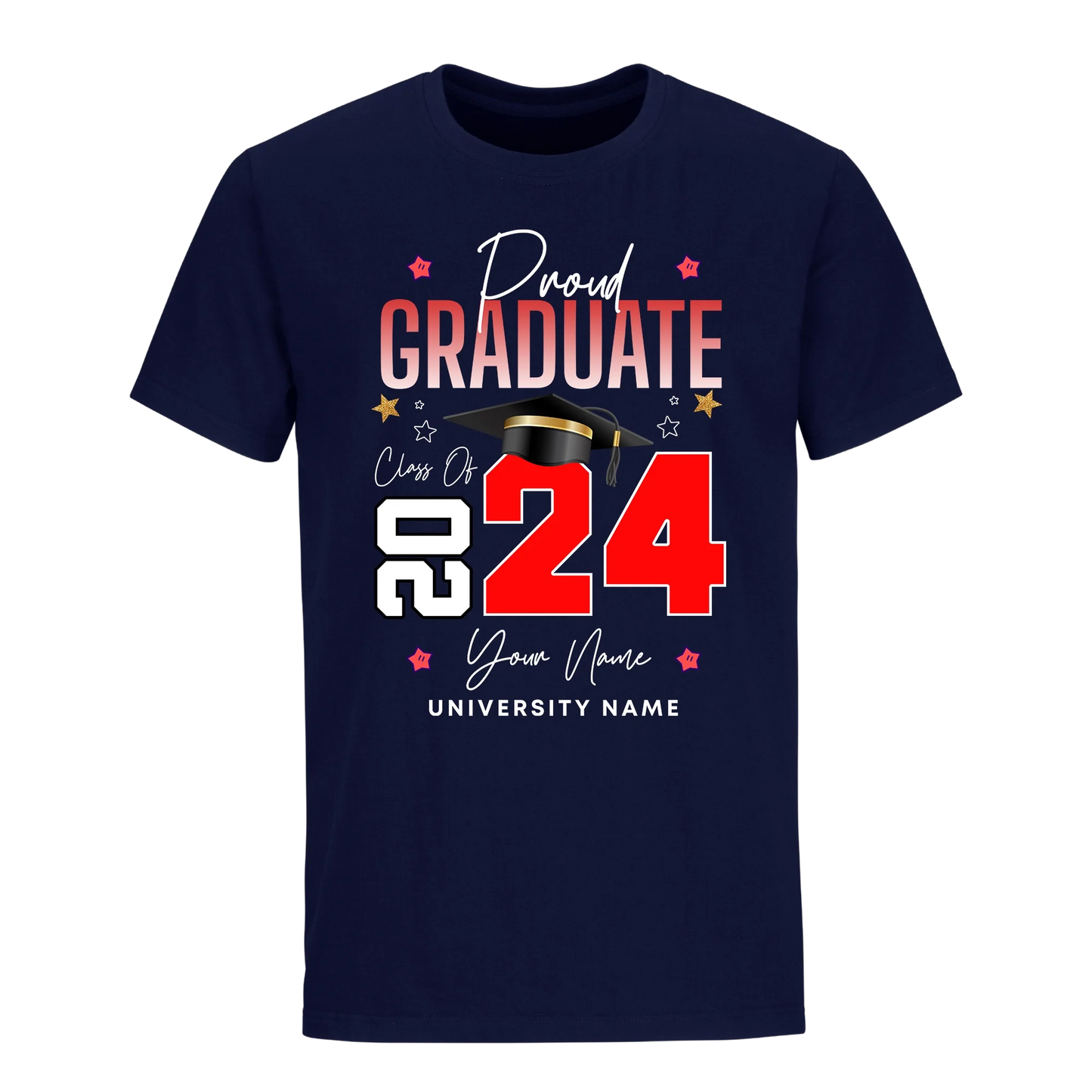 Proud Self Of A 2024 Graduate with Name Unisex Shirt D9