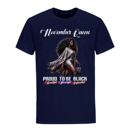 PROUD TO BE BLACK NOVEMBER QUEEN UNISEX SHIRT