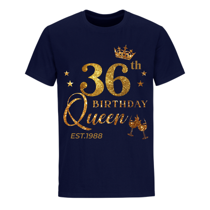 QUEEN 36TH 1988 BIRTHDAY UNISEX SHIRT