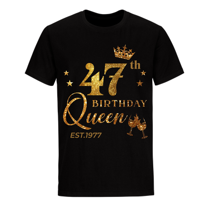 QUEEN 47TH 1977 BIRTHDAY UNISEX SHIRT