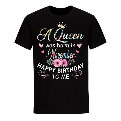 QUEEN BORN NOVEMBER UNISEX SHIRT