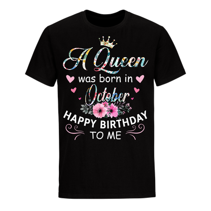 QUEEN BORN OCTOBER UNISEX SHIRT