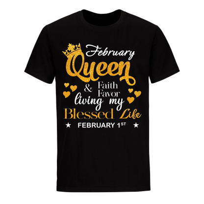 QUEEN FAITH AND FAVOUR FEBRUARY 1ST UNISEX SHIRT