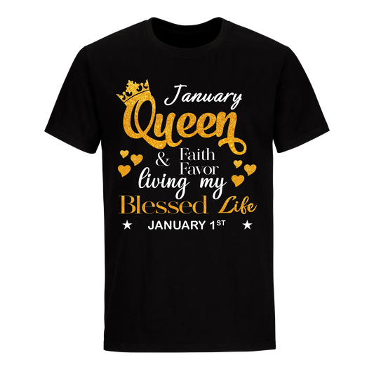 QUEEN FAITH AND FAVOUR JANUARY 1ST UNISEX SHIRT